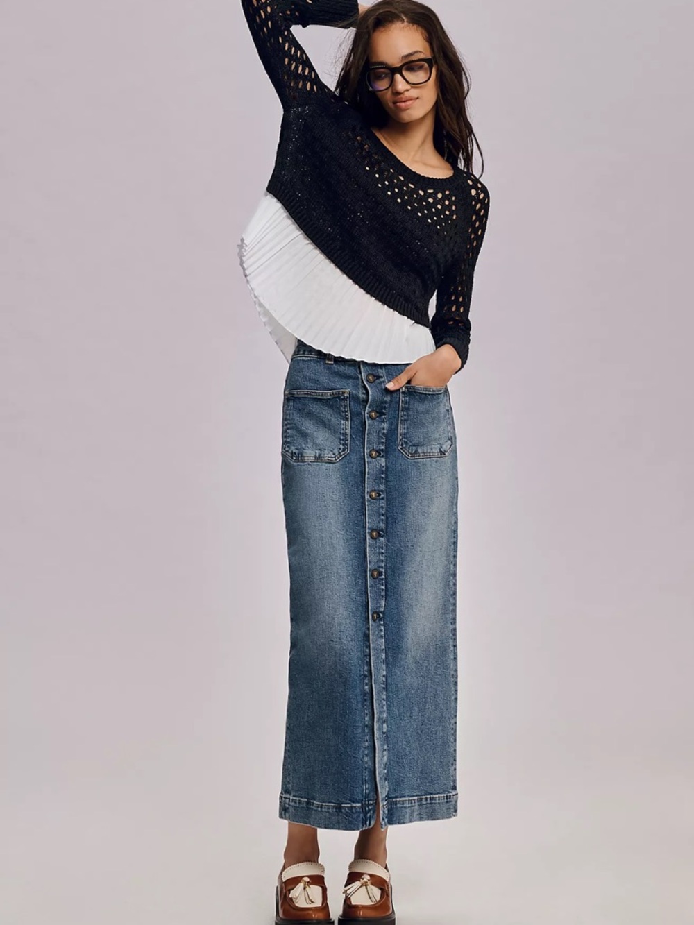 Anthropologie Maeve Layered Pleated Sweater Womens Size S - Picture 3 of 9